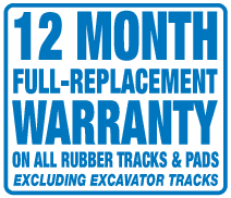 12 month rubber tracks and pads warrranty