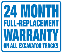 Excavator Rubber Tracks 24 month warranty